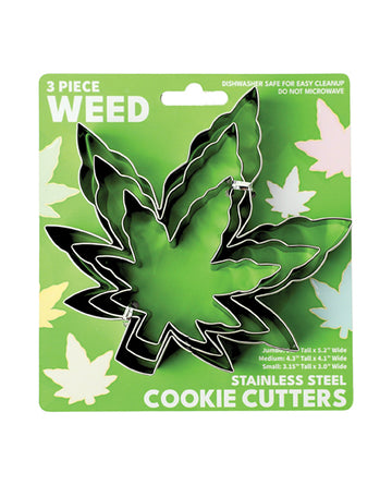 Good egg greetings llc SG000636 3 pc Weed Cookie Cutter Set, Stainless Steel