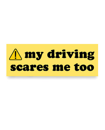 Sleazy Greetings CARMAGNET-6 My Driving Scares Me Too Car Magnet, Removable