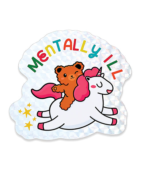 Sleazy Greetings STK-00041 Mentally Ill Shiny Glitter Sticker