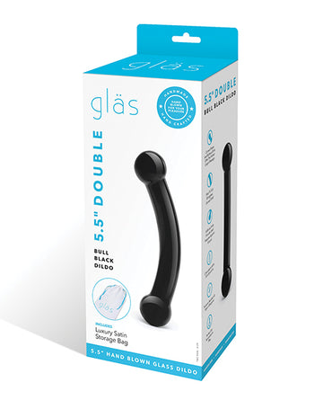Electric GLAS-08 Glas Double Bull Glass Dildo, Black, Double-Ended