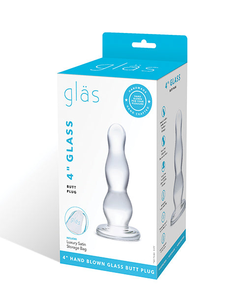 Electric GLAS-140 Glas 4" Butt Plug, Clear Glass