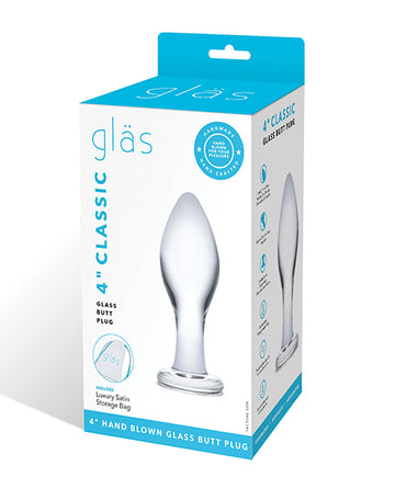 Gläs Classic Glass Butt Plug, 4-inch – Borosilicate for Temperature Play