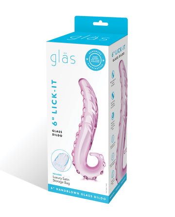 Glas Lick-It Glass Dildo, 6-Inch Pink – Textured & Body-Safe