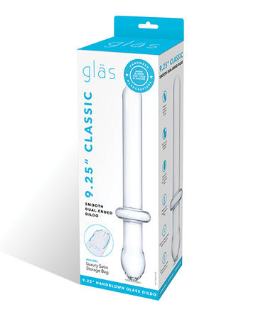 Electric GLAS-166 Classic Smooth Dual Ended Dildo, 9.25" Glass