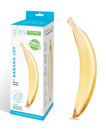 Electric GLAS-170 Banana Joy Dildo, 7 Inch Glass, 6 Inch Insertable