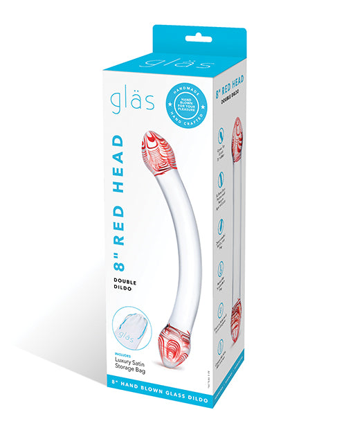 Electric GLAS-22 Red Head Double Glass Dildo, Couples Use