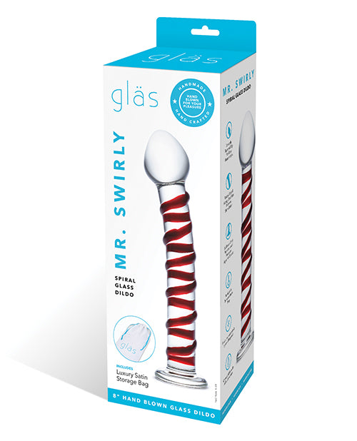 Electric GLAS-23 Mr. Swirly Glass Dildo, Clear