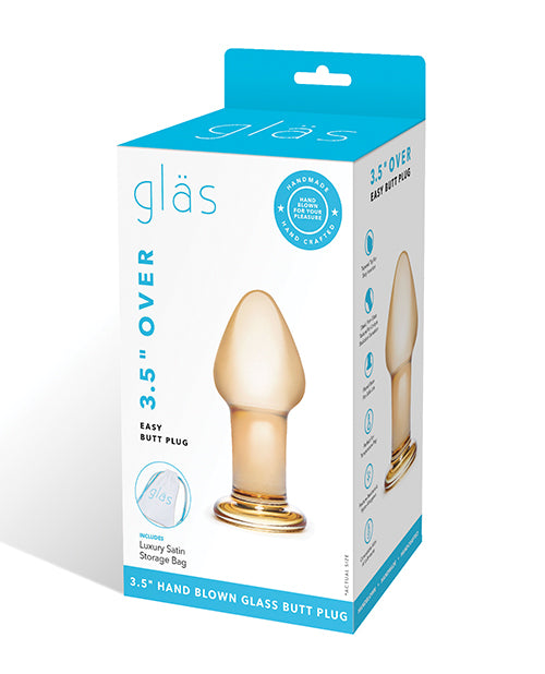 Electric GLAS-54 Over Easy Butt Plug, Honey Glass