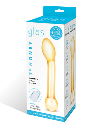 Electric GLAS-56 Glas Honey Dripper Anal Slider, Orange Glass