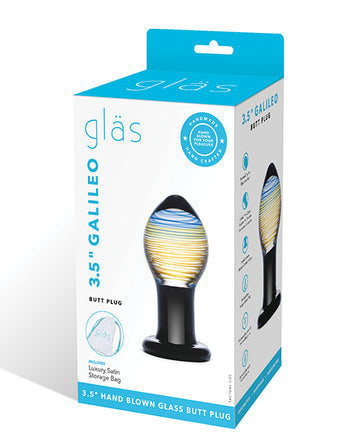 Electric GLAS-76 Galileo Butt Plug, Black Glass