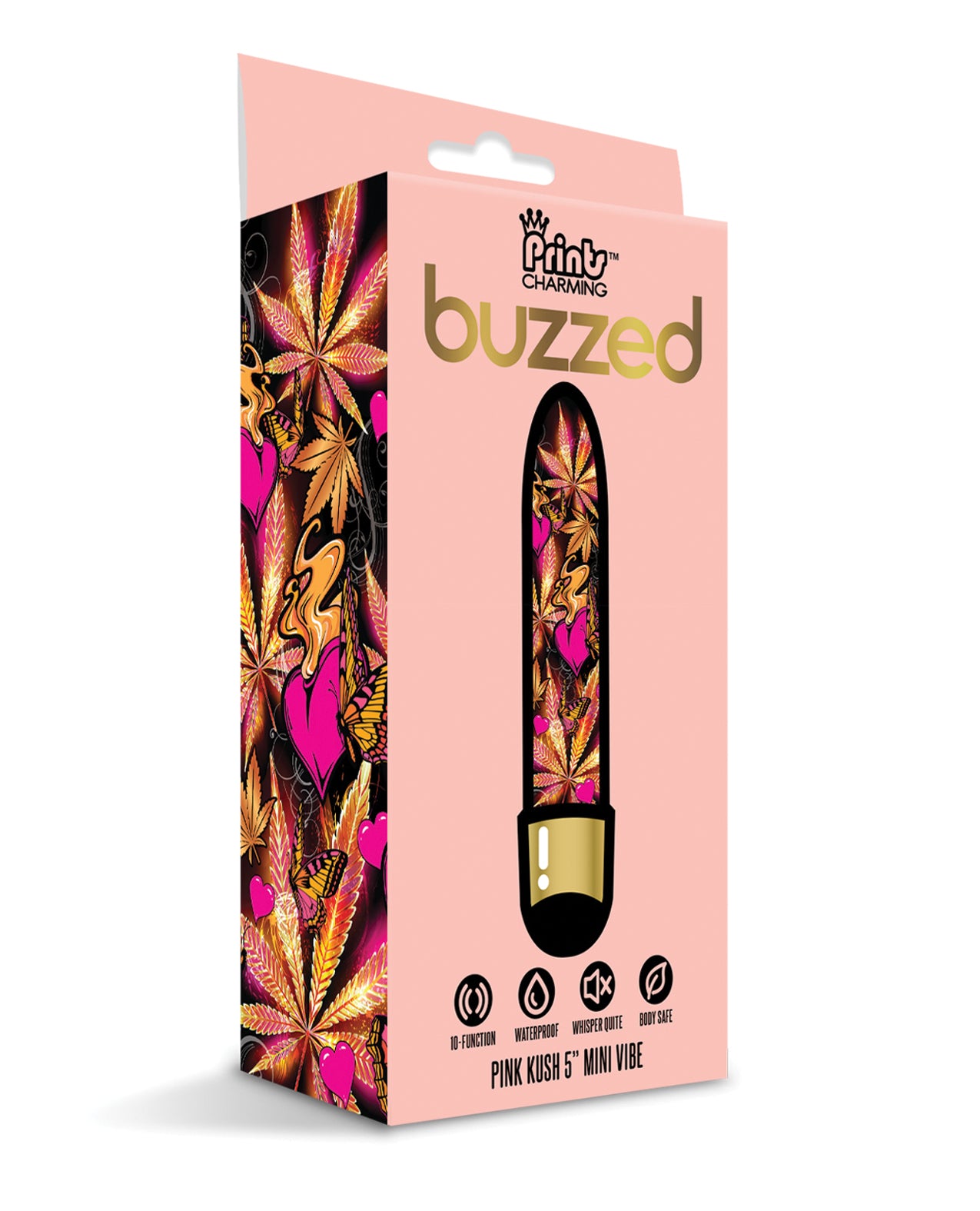 Global Novelties Buzzed 5" Mini Vibe, 10 Function, Pink Kush – Waterproof
