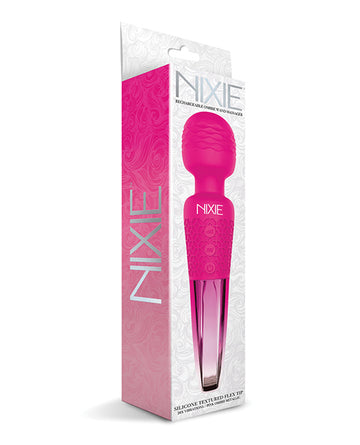 Global Novelties Nixie Rechargeable Wand Massager, Metallic Ombre, 20 Functions