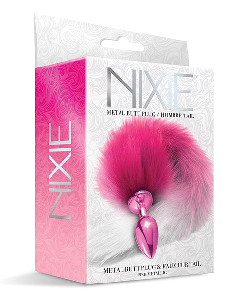 Global Novelties 1000327 Nixie Metal Butt Plug w/Faux Fur Tail, 3.2" x 1.3"