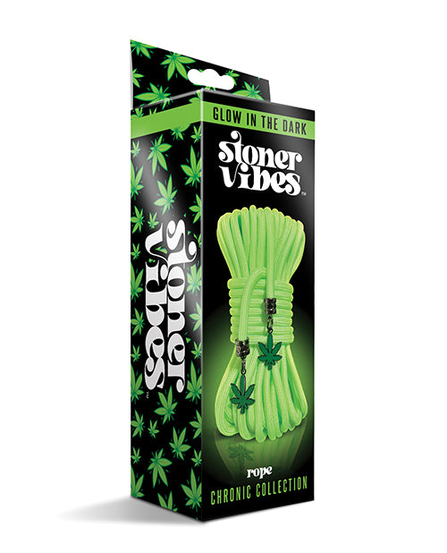 Global Novelties Stoner Vibes Glow in the Dark Rope, 32.8 ft, Green