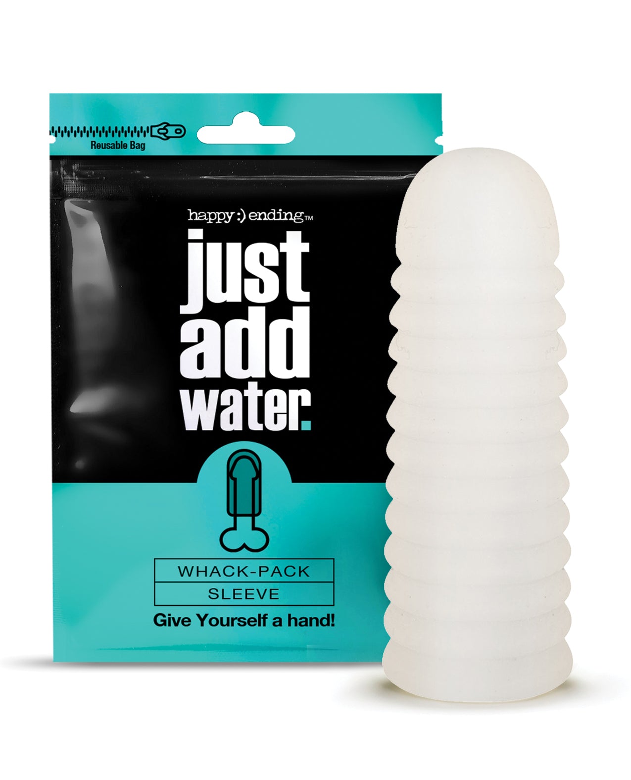 Global Novelties 3010008 Whack Pack Sleeve, TPE, Ribbed, Clear