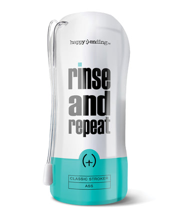 Global Novelties 3010017 Rinse & Repeat Classic Ass, Clear, Ribbed, Waterproof