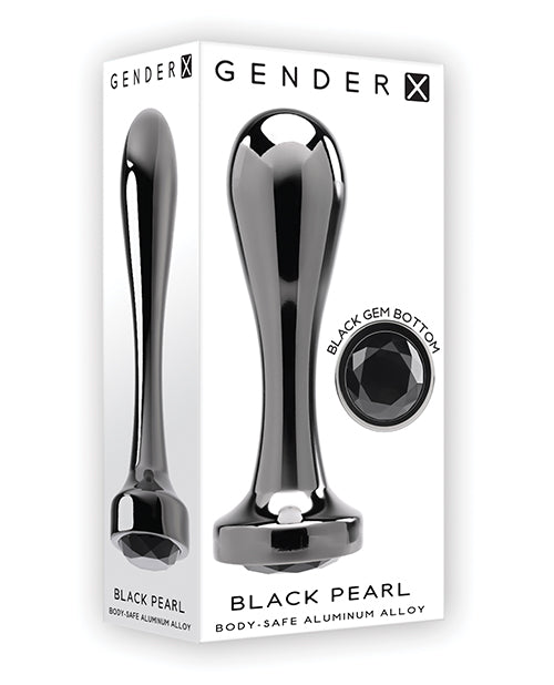 Evolved GX-BP-0228-2 Gender X Black Pearl Plug, Black Aluminum/ABS, Safety Base