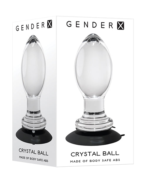Evolved Gender X Crystal Ball Plug with Suction Cup, Clear