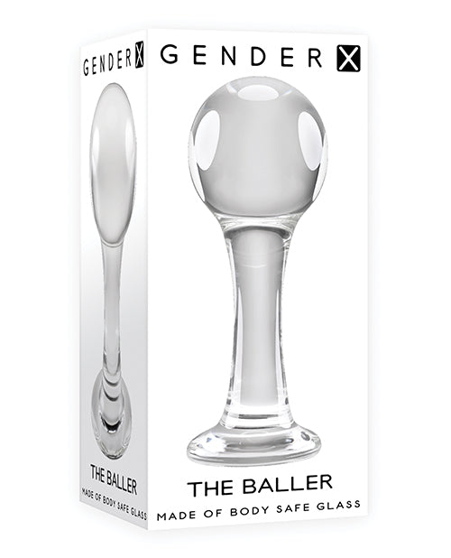 Evolved GX-GL-1041-2 Gender X Baller Glass Plug, Clear
