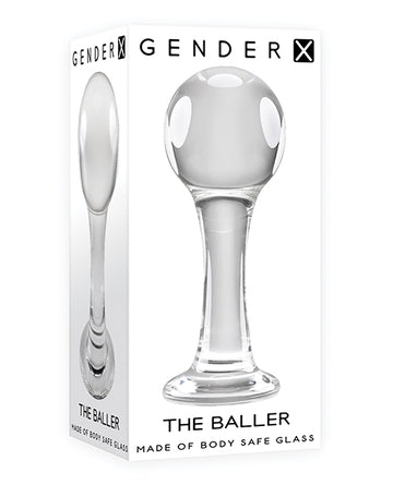 Evolved GX-GL-1041-2 Gender X Baller Glass Plug, Clear