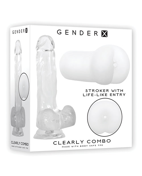 Evolved GX-KT-8881-2 Gender X Clearly Combo Dildo & Stroker, Clear