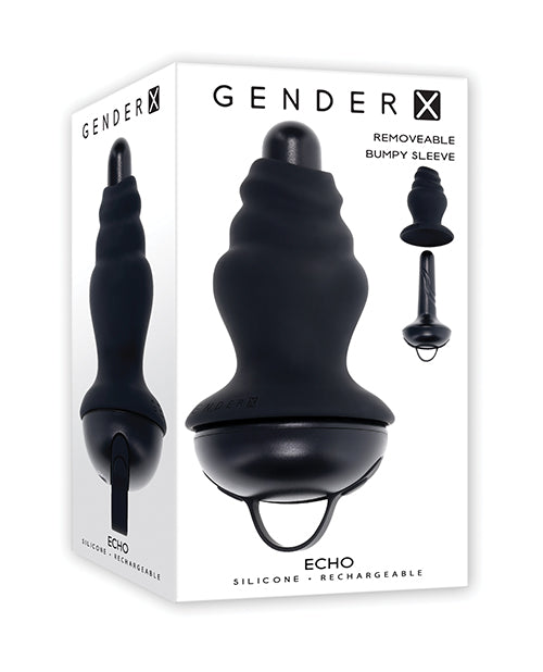 Evolved Novelties ECHO Vibrating Shaft with Silicone Sleeve - Black