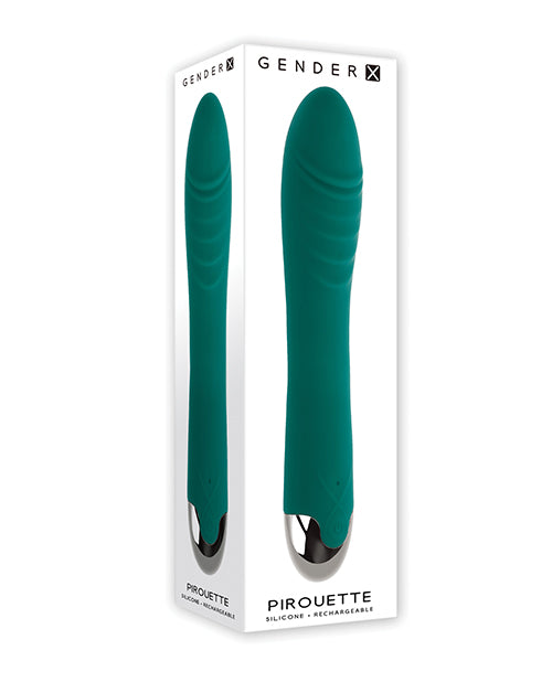 Gender X Pirouette Twirling Vibrator, Teal – 10 Speeds, USB Rechargeable