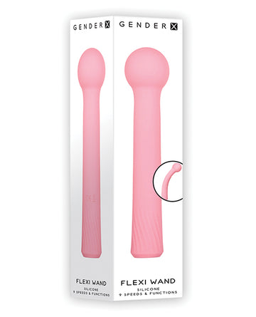 Evolved Gender X Flexi Wand, Pink Silicone, 9-Function USB Rechargeable