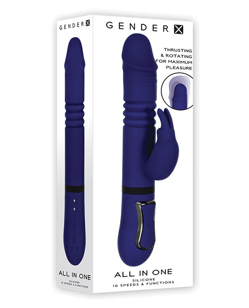 Evolved GX-RS-8911-2 Gender X Rabbit Vibrator, 9.8 Inch, Purple