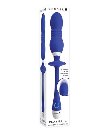 Evolved GX-RS-9215-2 Gender X Play Ball, Blue, Thrusting, Vibrating