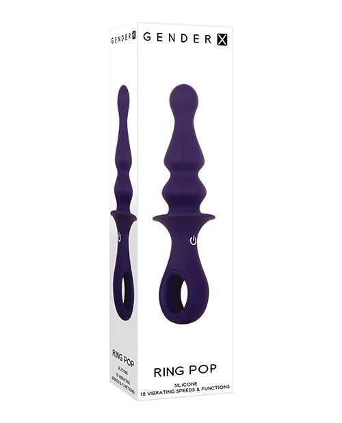 Evolved GX-RS-9383-2 Gender X Ring Pop, Purple Vibrating Plug, 12 Speeds