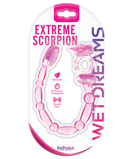 Hott Products HP-2298 Wet Dreams Scorpion Dual Pleasure Ring, Pink