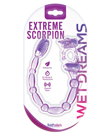 Hott Products Wet Dreams Extreme Scorpion Vibe, Purple Silicone Dual Motors