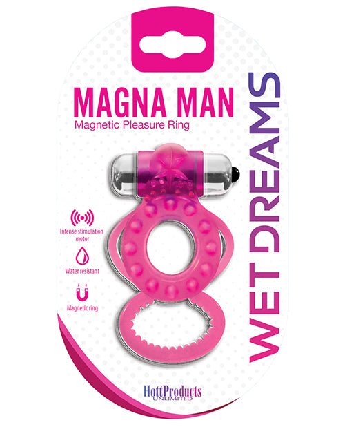 Hott Products HP-2338 Magna-Man Magnetic Pleasure Ring, Magenta Silicone
