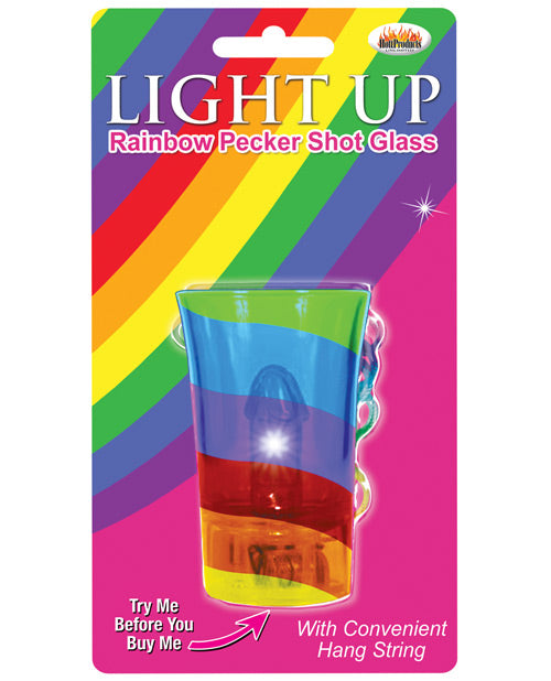 Hott Products HP-2969 Rainbow Pecker Shot Glass, Light Up Plastic