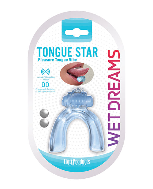 Hott Products HP-3444 Wet Dreams Tongue Star Vibe, Blue