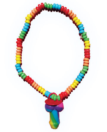Hott Products HP-2977 Rainbow Pecker Candy Necklace, Hard Candy
