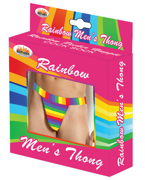 Hott Products HP-2980 Rainbow Men's Thong, Cotton, One Size