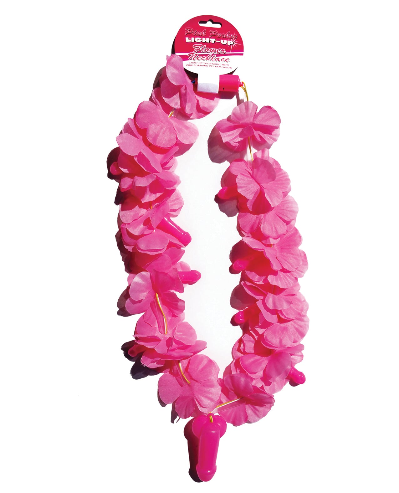 Hott Products HP-2986 Flower Pecker Necklace, Pink, Flashing Lights