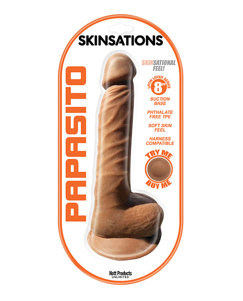 Hott Products Skinsations Papasito Realistic Dildo, 8-Inch