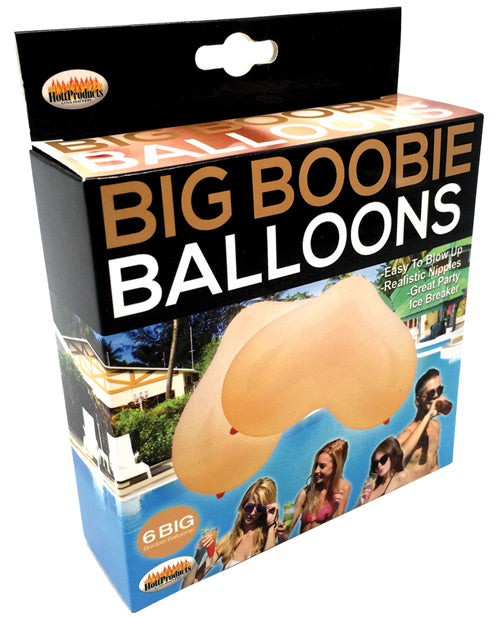 Hott Products HP-3081 Big Boobie Balloons, Ivory Rubber Box of 6