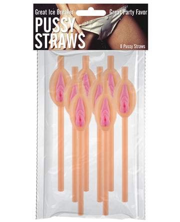 Hott Products HP-3082 Pussy Straws, Pack of 8, Ivory Plastic
