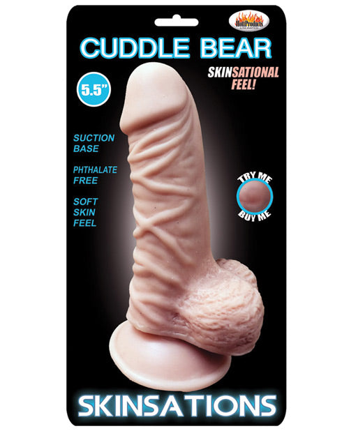 Hott Products HP-3121 Skinsations Cuddle Bear Dildo, 5.5" Ivory Realistic