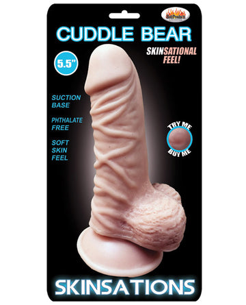 Hott Products HP-3121 Skinsations Cuddle Bear Dildo, 5.5" Ivory Realistic