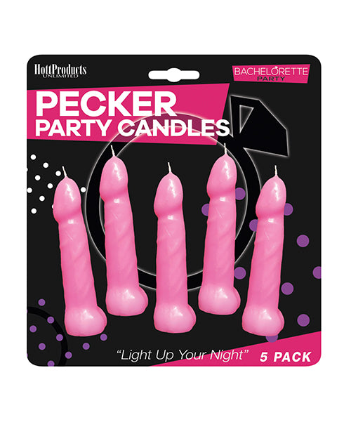 Hott Products HP-3143 Bachelorette Pecker Candles, Pack of 5, Pink
