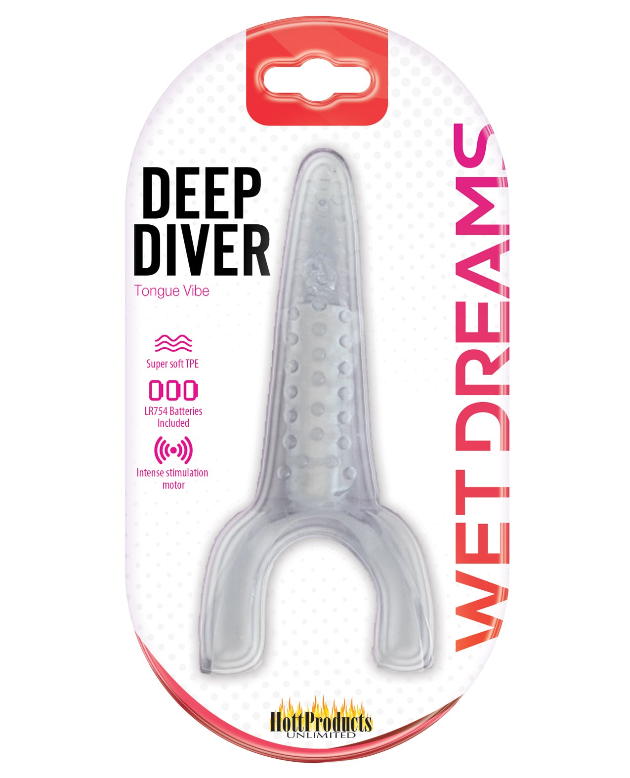 Hott Products HP-3261 Tongue Star Deep Diver Vibe, Clear TPE