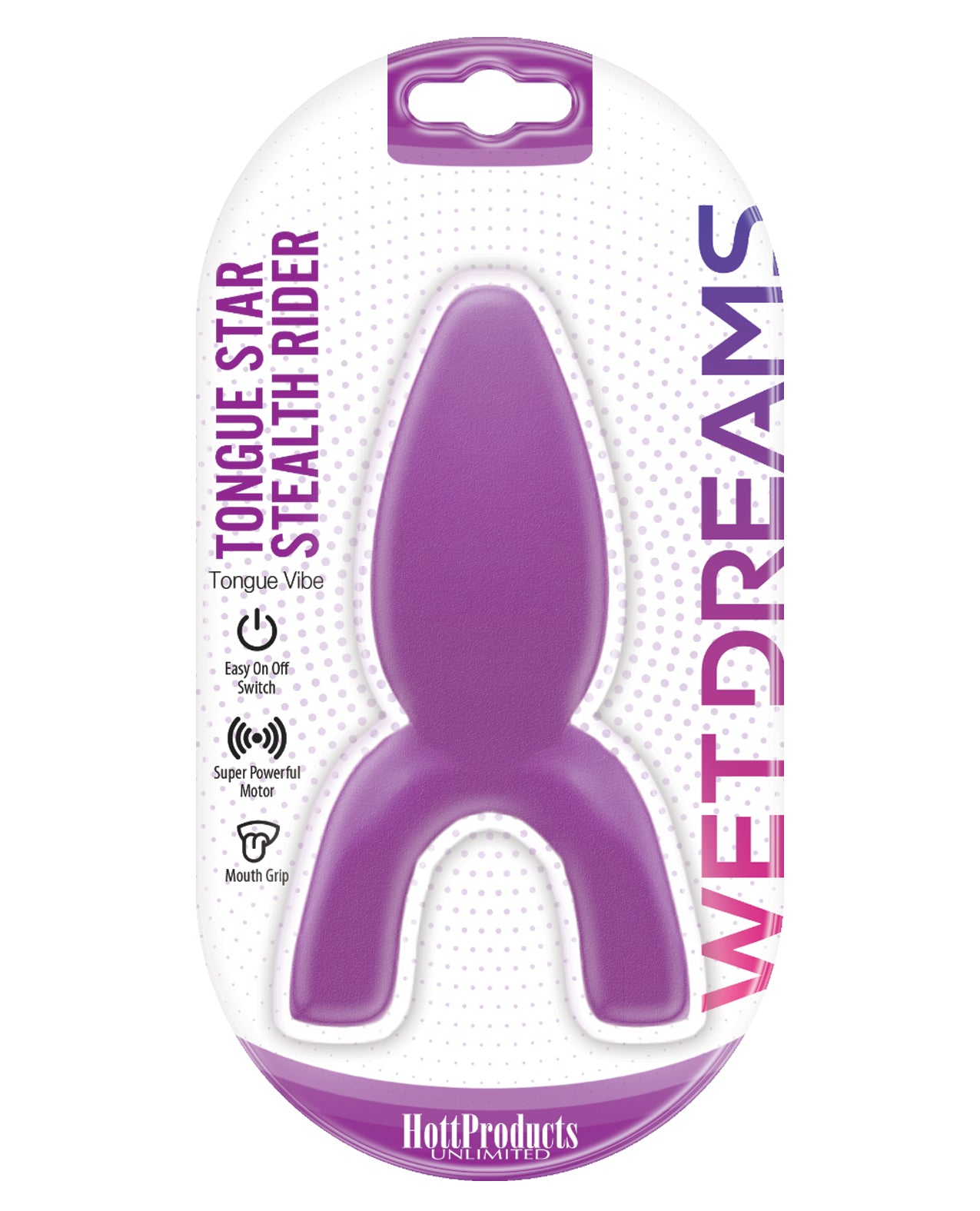 Hott Products HP-3272 Wet Dreams Tongue Star Rider Vibe, Purple