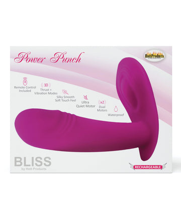 Hott Products Bliss Power Punch Thrusting Vibe, 10 Functions – Pink
