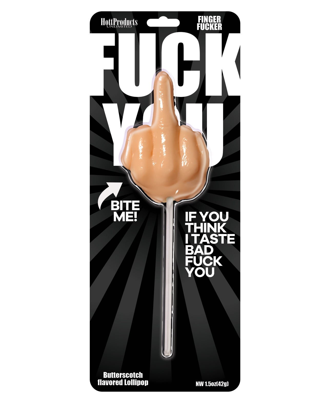 Hott Products HP-3303 Butterscotch 'Finger' Lollipop, Novelty Candy