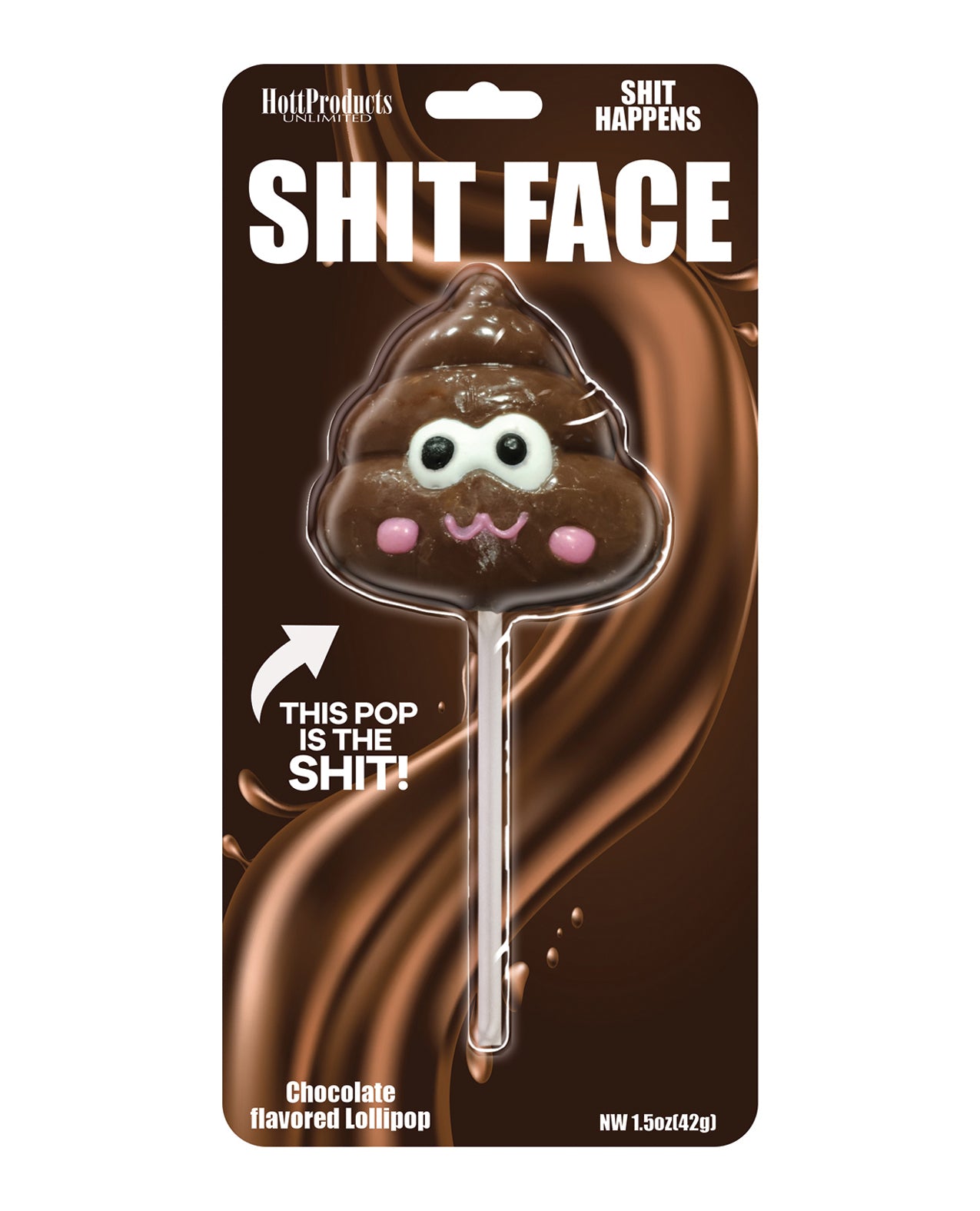 Hott Products HP-3304 Shit Face Chocolate Poop Lollipop